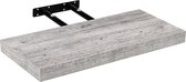 Muurplank - Wandplank zwevend - Wandplank - Draagvermogen 10 kg - MDF - Staal - Witte houttinten - 110 x 23,5 x 3,8 cm