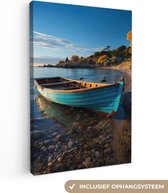 Tableau sur toile Bateau - Lac - Nature - Maritime - Water - 120x180 cm - Décoration murale XXL