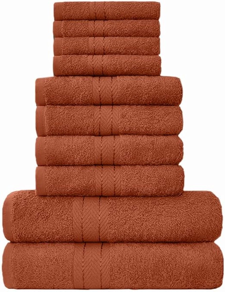 Set van 6 badhanddoeken, zeer absorberende handdoeken van 100