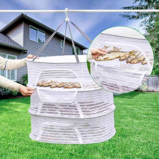 Filet De Séchage 3 Étages Pliable - Pour Fruits, Herbes, Fleurs Et Même Le Linge - Pratique Et Ventilé