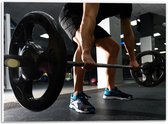 PVC Schuimplaat - Mens - Spieren - Schoenen - Oefening - Sporten - Fitness - Sportschool - Gewichten - 40x30 cm Foto op PVC Schuimplaat (Met Ophangsysteem)