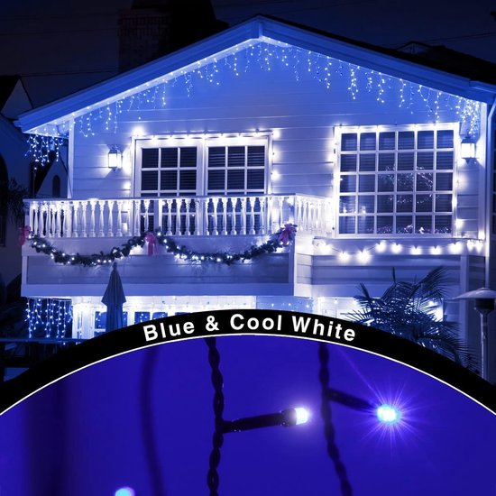 Guirlande lumineuse LED flash 10M bleue et blanche raccordable pro