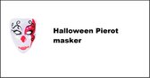 Masker Halloween pierrot red transparant - Halloween horror griezel creepy thema feest party verjaardag evenement