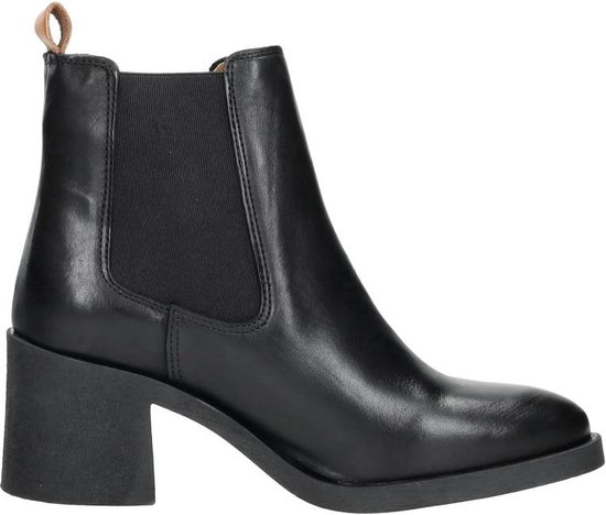 enkellaarsjes met hak leer