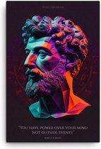 You have power over your mind - Marcus Aurelius - Canvas | 60 x 90 cm | Stoic | Motivatie | Quote | Stoicism | Filosofie | Discipline | Masculinity | Woonkamer | Kantoor | Wanddecoratie