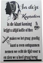 Tekstbord kapsalon - kappers - muur decoratie - wall art - knippen