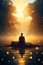 Meditatie Poster | Mediterende Monnik | Innerlijke Rust | Yoga Poster | Poster Boeddhisme | Reiki Poster | Massage Poster | Kunst Poster | 61x91cm | Woondecoratie | Muurposter | BY | Geschikt om in te lijsten