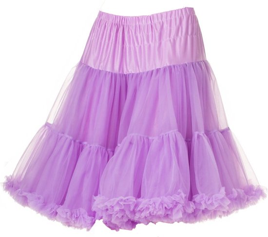 Supervintage supermooie volle zachte petticoat rok lila XS / S - valt op de knie - elastische verstelbare taille - carnaval - feest