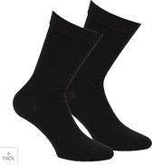 Sokken Met Bamboe & Wol Mix 6-Pack - Zwart - Maat 39-42 - Ideale Sokken Voor Fijne Warme En Droge Voeten - Dames / Heren