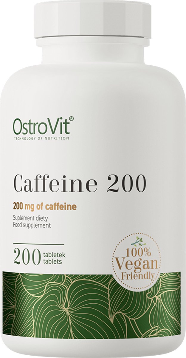 Goedkoopste Cafeïne Pillen - 200 mg - 200 Caffeine tabletten - Cafeine - Laboratoriumgetest - 100 product zónder ongewenste toevoegingen - Hóge dosering - Veganistisch - Vegan - OstroVit