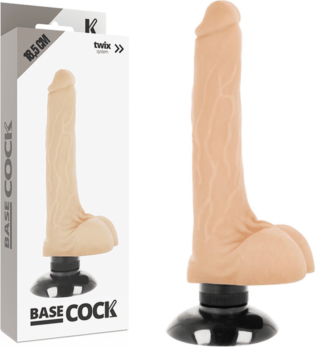 Goedkoopste BASECOCK | Basecock Realistic Vibrator 2-1 Flesh 18.5cm