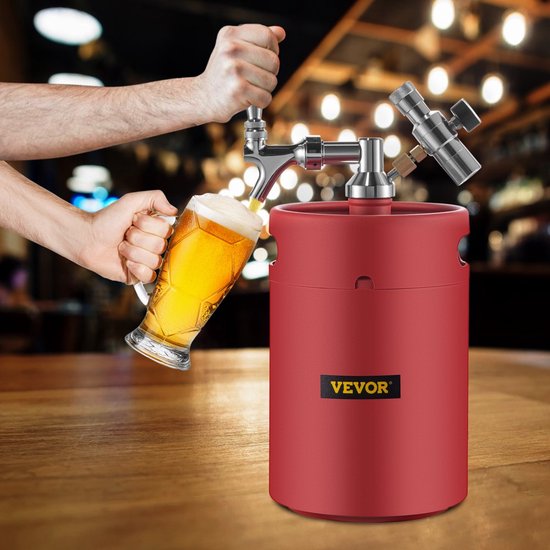 Mini Rvs Biervat Growler Vaatje Draagbare Bier Craft Vat met Spiraal Deksel voor Thuis Brouwen Hotel Bar Pub 5L