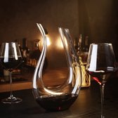 wijnkaraf - Rode wijn karaf - U-vorm ontwerp - 1500ML - Loodvrij handgeblazen kristalglas - Rode wijnkaraf - Wijnaccessoires