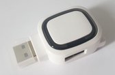 Borvat® | 2-port USB hub en kaartlezer wit zwart