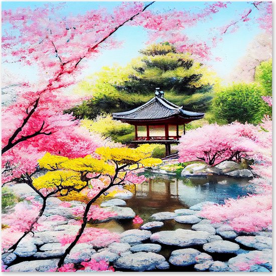 Graphic Message - Peinture sur toile - Jardin japonais - Paysage Japon - Asie