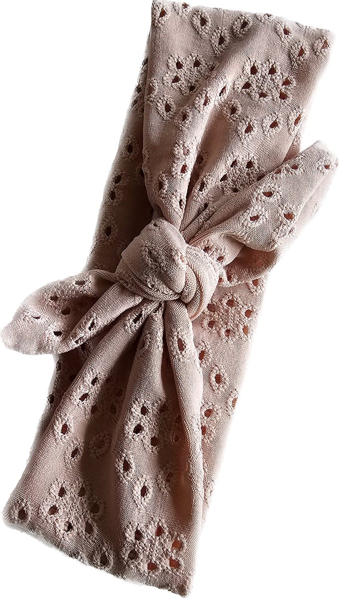 MiniMidi - Haarbandjes - broderie - old pinky - off white