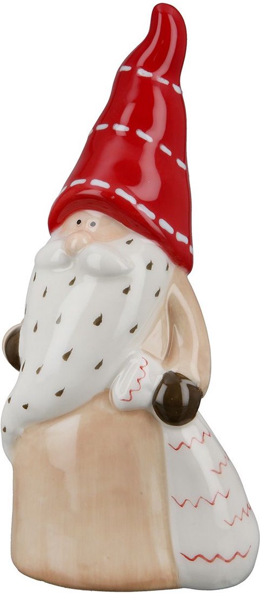 Kerstman keramiek Klausi Medium 18 cm hoog - keramiek - decoratiefiguur - interieur en tuin - geschikt voor binnen en buiten - cadeau - geschenk - kerstcollectie - kerstman - kerstdecoratie - kerstfiguur