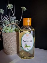 Garden of Eden - Pure organic Tea Tree olie op basis van koudgeperste druivenpitolie 150ml voor huid, haar en lichaam - druivenpit olie - body olie - massage olie
