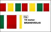Vlaggenlijn rechthoek rood/geel /groen 10 meter PVC - BRANDVEILIG - Mega vlaggenlijn Carnaval thema feest festival evenement verjaardag