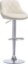 Designer Barkruk Raivo - Met rugleuning - Stevig - Ergonomische barstoel - Zithoogte 60 - 82cm - Creme - Set van 1 - Keuken en bar - In hoogte verstelbaar