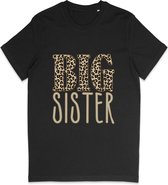 T Shirt Meisjes - Grote Zus - Big Sister Quote Print Opdruk - Zwart - Maat 92