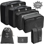 Packing Cubes set 7-Delig - Compression Cube - Koffer Organizer set - Koffer Organizer - Compression Packing Cubes - Zwart