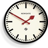 The Bagage Metalen Wandklok Wandklokken - Designer Station Clock - Perfect als een keukenklok - Kantoorklok - Ronde klok - Retro klok - Metalen klok - Zwarte Case/Rode handen