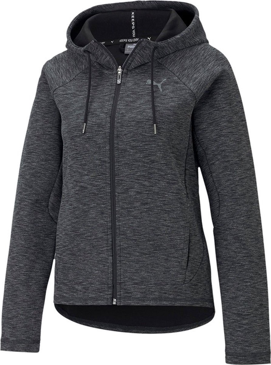 Puma Evostripe Sweater Met Ritssluiting Puma Heather – Dames Zwart