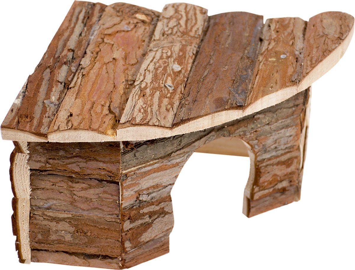 Knaagdieren hoeklodge schors 22x22x13cm