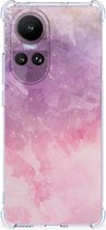 Smartphone hoesje Geschikt voor OPPO Reno10 Stevige Telefoonhoesje met transparante rand Pink Purple Paint