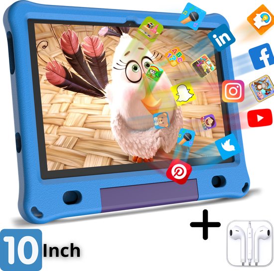 Kindertablet - Ouderlijk Toezicht & Kinderslot - 10 inch - Android Tablet - 64GB - Videoland - Netflix - Gratis Oordopjes