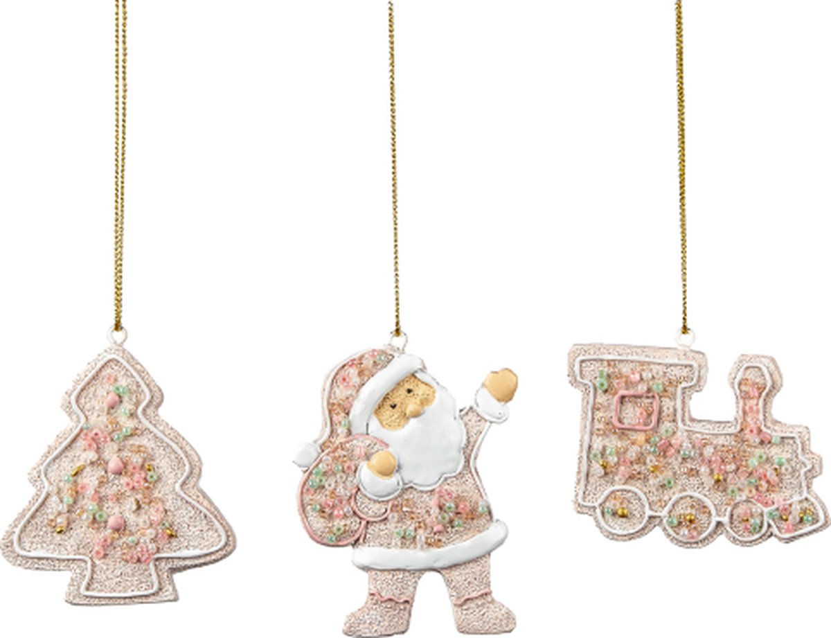 GINGERBREAD-KERSTMAN-TREIN-KERSTBOOM-ASS/3-ORNAMENT-ROZE-SPIKKELS-7CM