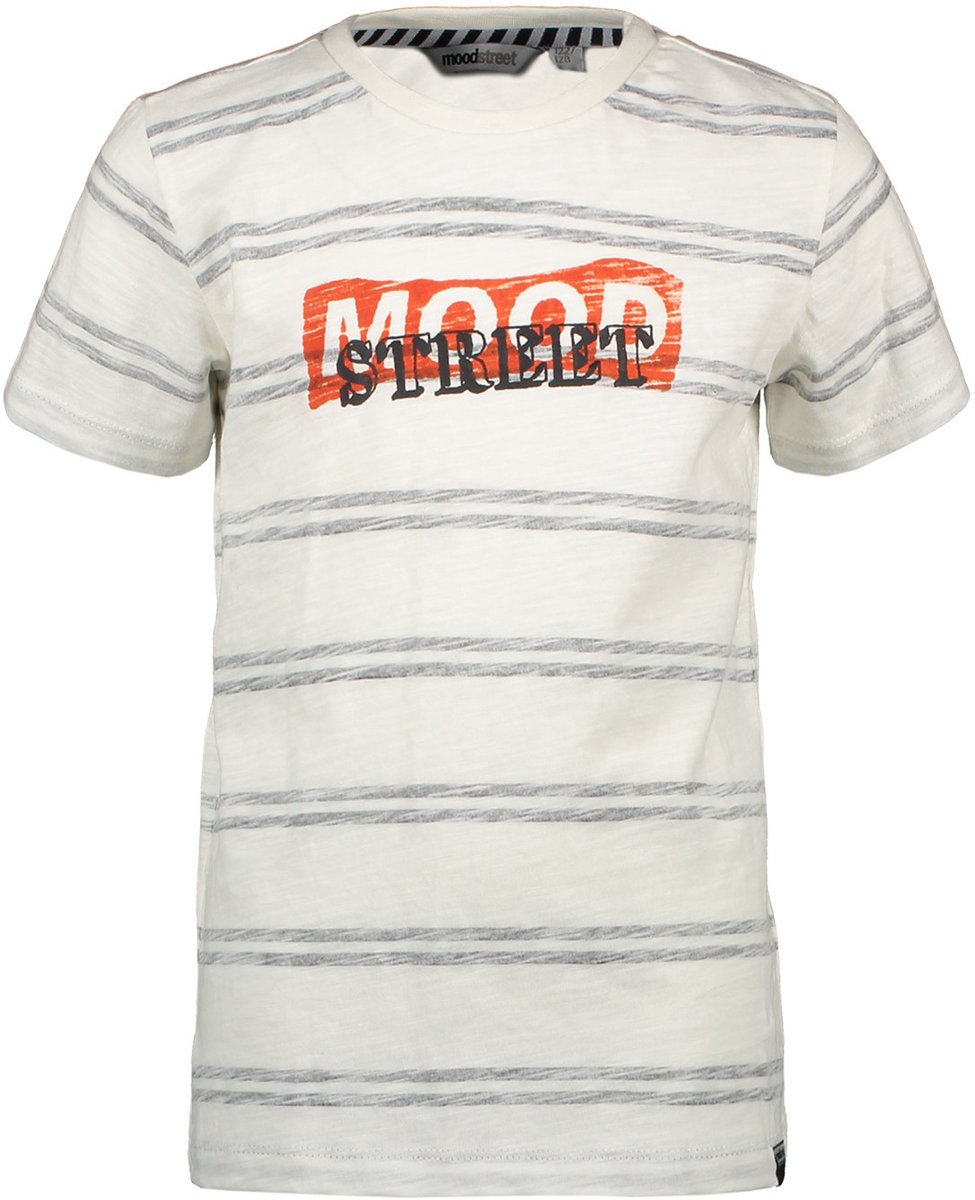 Moodstreet Jongens t-shirts & polos Moodstreet MT striped T-shirt off white 86/92
