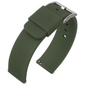 Bracelet de montre en caoutchouc de silicone vert olive 20 mm