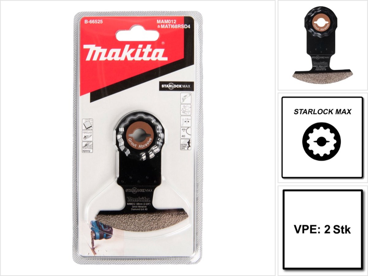 Makita MAM012 Diamant segmentzaagblad Starlock Max 68 x 10 mm 2 stuks ( 2x B-66525 )
