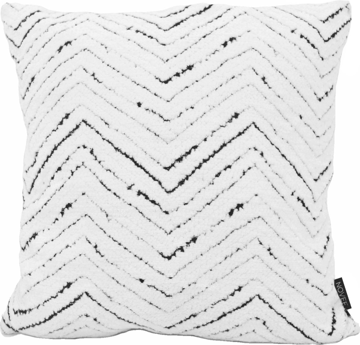 NOVÉE Chenille Chevron White / Wit Kussenhoes | Polyester | 45 x 45 cm