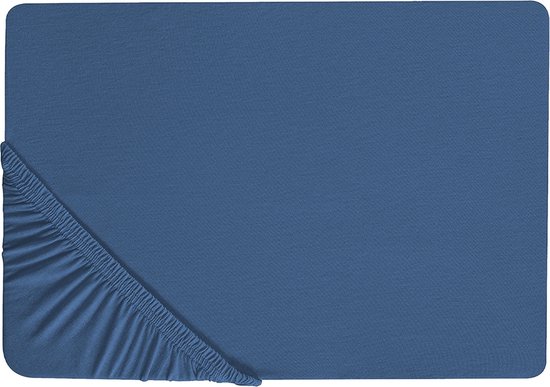 JANBU - Laken - Donkerblauw - 140 x 200 cm - Katoen