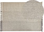 TEKELER - Modern vloerkleed - Grijs - 140 x 200 cm - Wol