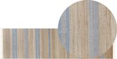 TALPUR - Vloerkleed - Beige/Lichtblauw - 80 x 300 cm - Jute
