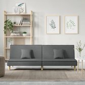 The Living Store Slaapbank Donkergrijs - 200 x 89 x 70 cm - Duurzaam materiaal en verstelbare rugleuning