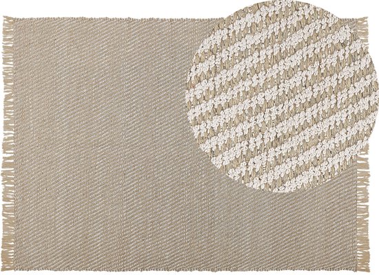 ALADAG - Laagpolig vloerkleed - Beige - 140 x 200 cm - Katoen