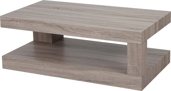 Table basse MCW-A32, table de salon, structure 3D, 40x110x60cm certifié MVG ~ aspect chêne foncé