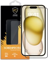 iPhone 15 Plus Screenprotector - MobyDefend Screensaver Met Zwarte Randen - Gehard Glas - Glasplaatje Geschikt Voor iPhone 15 Plus