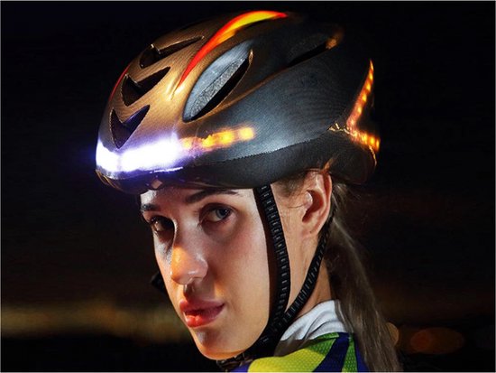 Casque intelligent / casque de vélo avec éclairage et clignotants, éclairage avant extra sûr, feu arrière et feux clignotants pour indiquer la direction, gris, marque BEACTIFF