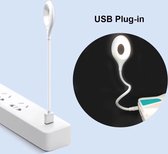 Borvat® | Bureaulamp voor Laptop en PC - Wit en Ovaal- Flexibel en Helder - Met LED USB Aansluiting