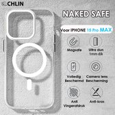 CL CHLIN Naked Safe - transparant Hoesje voor Iphone 15 Pro MAX met Magsafe magneet en Matrix airbag - Iphone 15 Pro MAX hoesje - nieuw model - Dun hoesje iphone 15 Pro MAX- Iphone 15 Pro MAX- Iphone 15 Pro MAX Accessoires - iphone 15 Pro MAx case