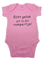 Romper - roze - echt geluk in rompertje - 62/68 - kan ook rechtstreeks als cadeau worden verstuurd