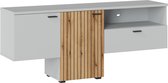 VERO F01 TV-meubel, vloerkast met planken en lade Breedte 160 cm grijs / eikenkust coast evoke.