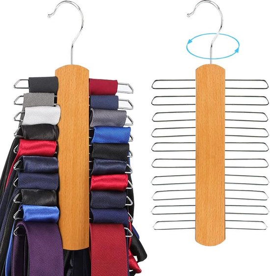 2 pièces porte-cravate rotatif à 360 degrés, porte-ceinture, cintre en  bois, | bol