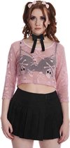 Banned - Skull Crop top - M - Roze